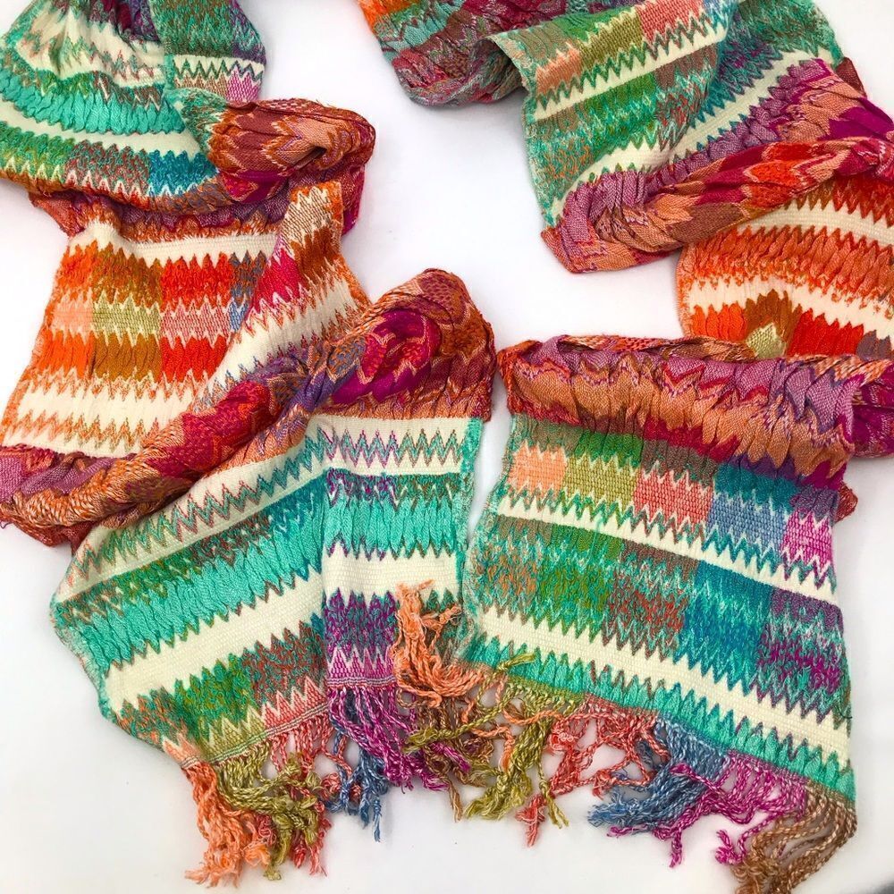 Tolani Multicolored Stripe Zigzag Pattern Ruched … - image 5